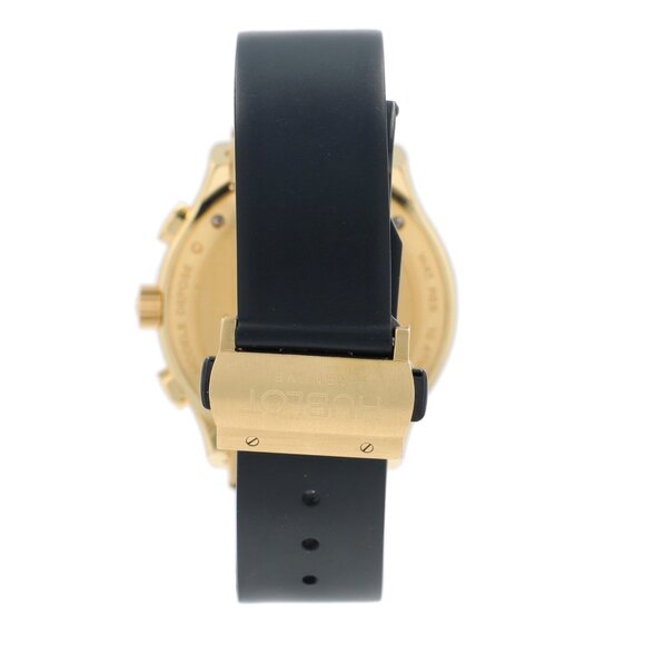 Hublot Mens Watch Solid 18K Yellow Gold Black Chronograph Dial Black Rubber Band - Picture 6 of 16